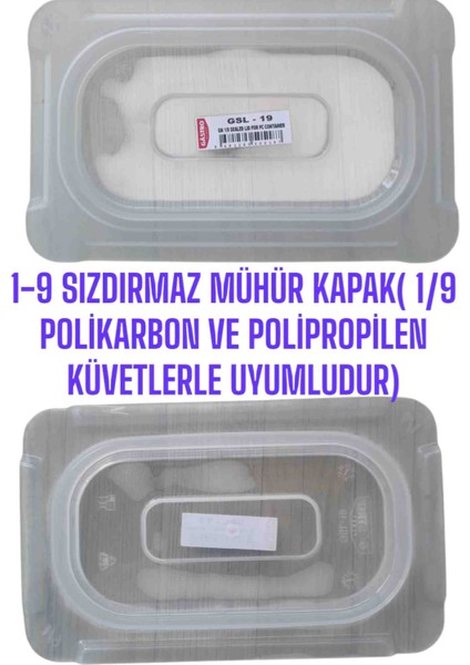 1 Adet 1/9 Mühürlü ,sızdırmaz, Gastronom Küvet Kapağı ( Hem Polikarbon Hemde Polipropilen Küvetler ile Uyumludur )