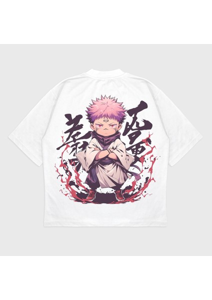 Oversize 'chibi Sukuna' Baskılı T-Shırt