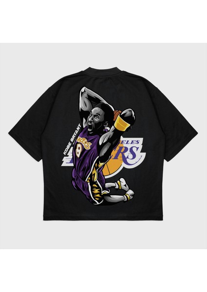 Oversize 'kobe 8' Baskılı T-Shırt