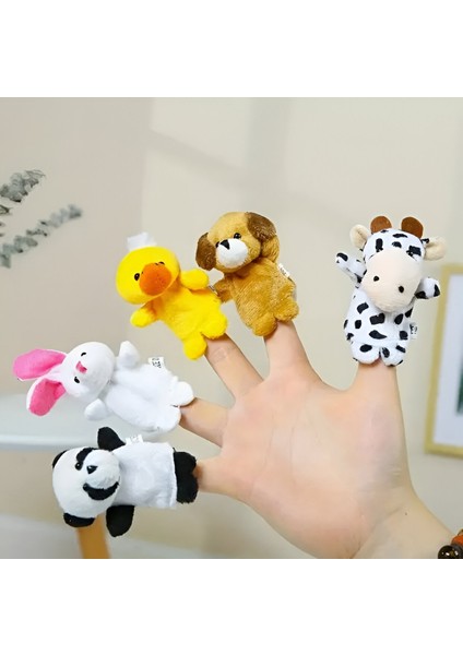 10 Adet Mini Peluş Hayvan El Kuklası Seti