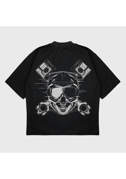 Oversize 'engine' Baskılı T-Shırt