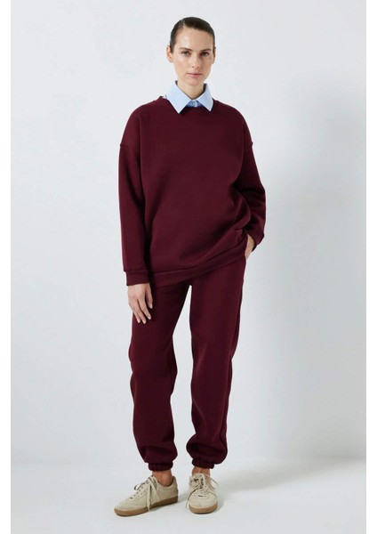 Sweatshirt Eşofman Takım Bordo