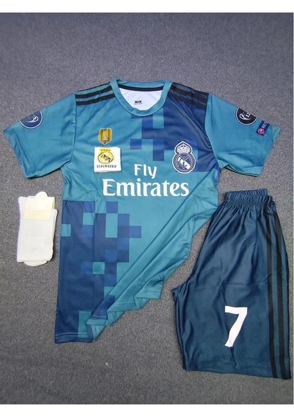 C.ronaldo Reall.madridd. 2018 Turkuaz Ş.ligi Forması Çorap+Bileklik Hediyeli fiyatları