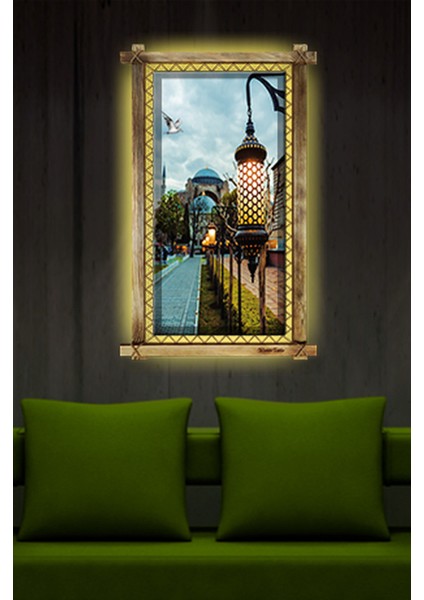 Rustik,ledli Kanvas Tablo Istanbul B