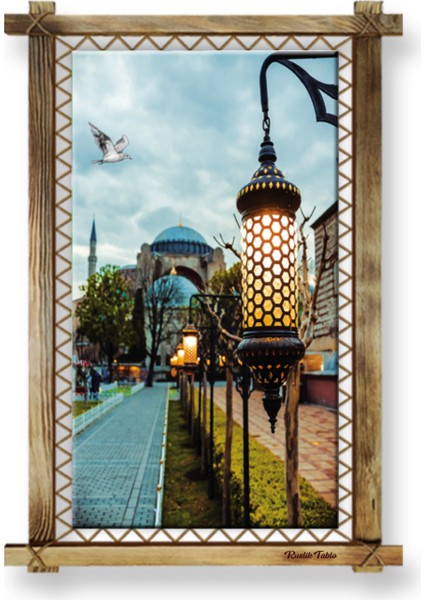 Rustik,ledli Kanvas Tablo Istanbul B