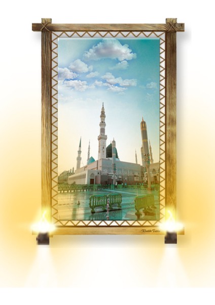 Rustik,ledli Kanvas Tablo Mescidi Nebevi B
