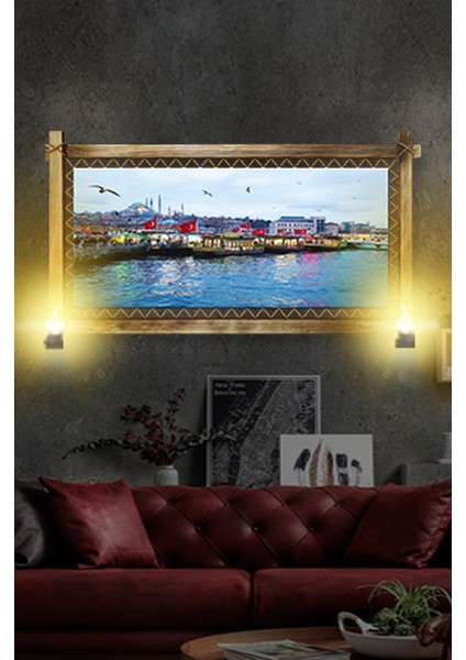 Rustik,ledli Kanvas Tablo Istanbul Manzara K fiyatları
