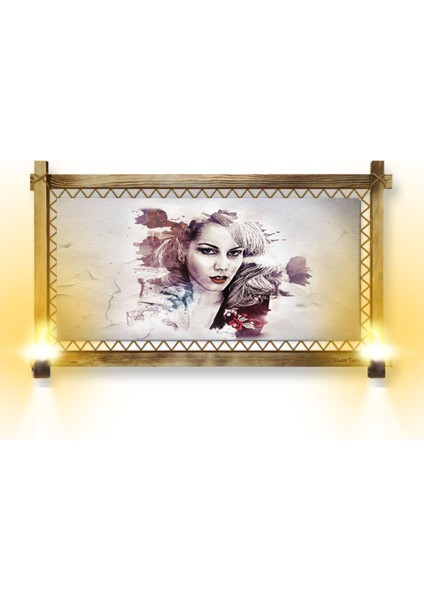 Rustik,ledli Kanvas Tablo Soyut B