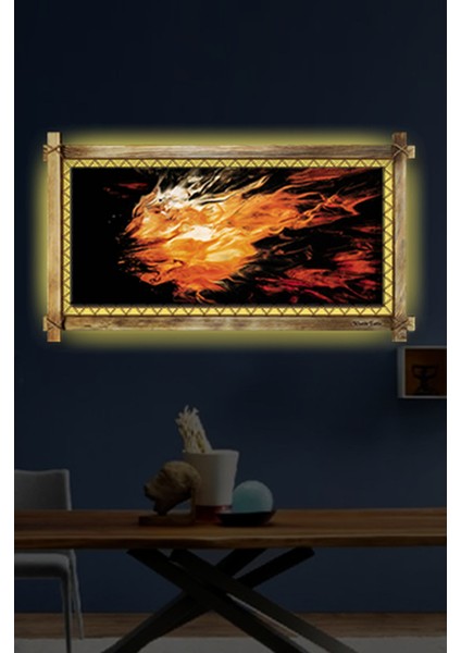 Rustik,ledli Kanvas Tablo Soyut B