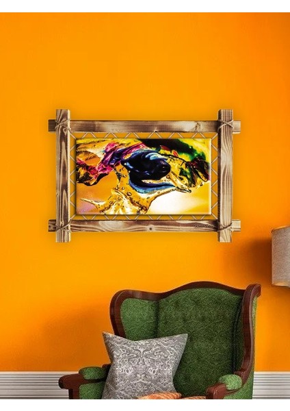 Rustik,ledli Kanvas Tablo Soyut Modern