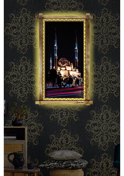 Rustik,ledli Kanvas Tablo Camii K