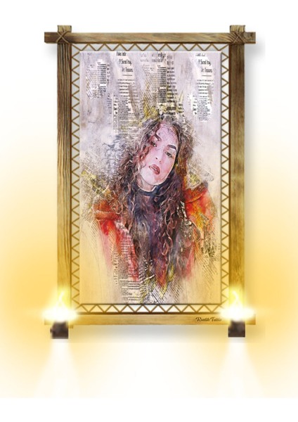 Rustik,ledli Kanvas Tablo Soyut B