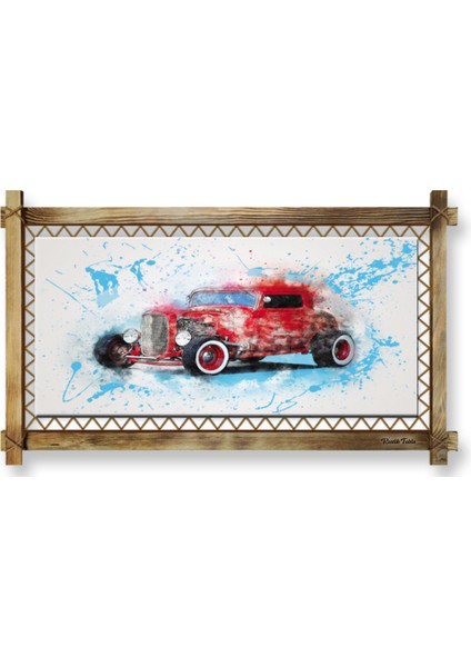 Rustik,ledli Kanvas Tablo Kırmızı Antika O fiyatları