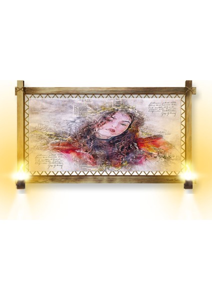 Rustik,ledli Kanvas Tablo Soyut O