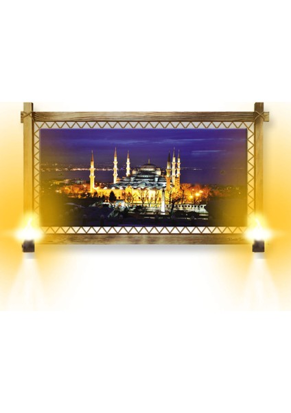 Rustik,ledli Kanvas Tablo Camii O