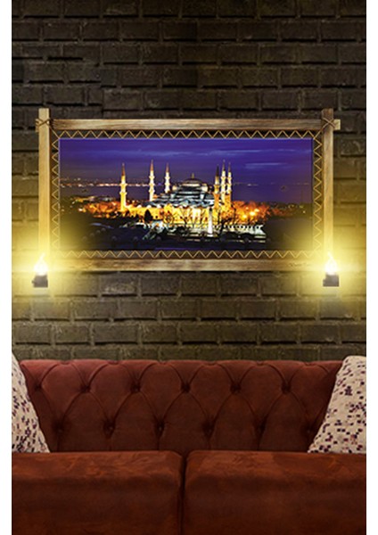 Rustik,ledli Kanvas Tablo Camii O
