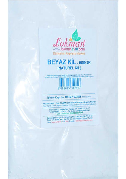 Beyaz Kil Öğütülmüş Doğal Saf Naturel 500 gr Paket fırsatları