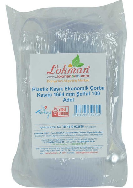 Plastik Kaşık Ekonomik Çorba Kaşığı 1654 mm Şeffaf 100 Adet 1 Paket fiyatları