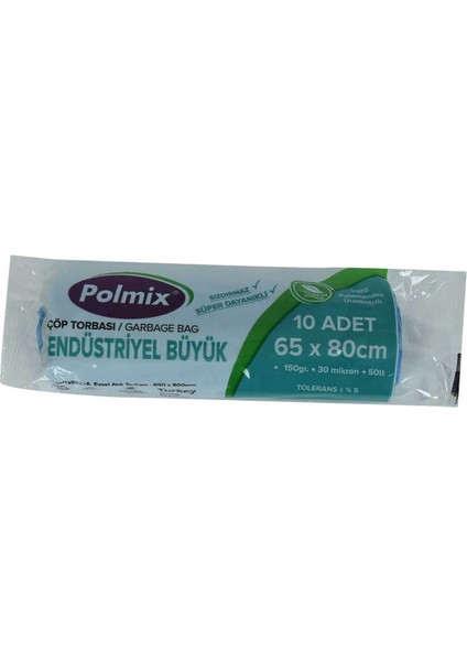Çöp Torbası Büyük Boy 65X80CM 150GR 30MIKRON 50LT Mavi Rulo 10 Adet