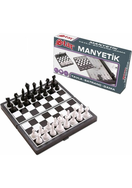 1050170 Manyetik Satranç-Tavla 2si 1 Arada -Starokey