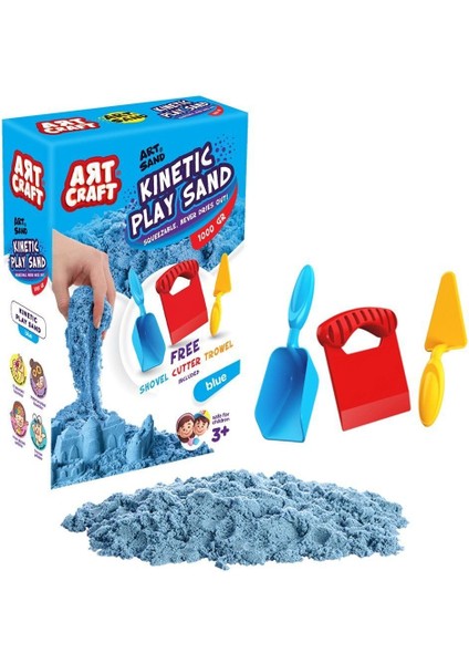 03691 Aksesuarlı Mavi Kinetik Oyun Kumu 1000 gr