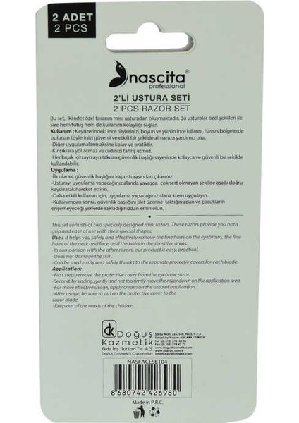 Profesyonel 2 Li Kaş Usturası Seti 1 Paket