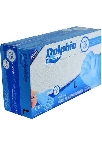 OEM Pudrasız Mavi Nitril Eldiven Büyük Boy (L) 100 Lü Paket