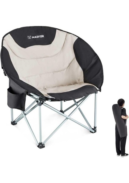 Moonchair Deluxe Katlanır Kamp Sandalyesi Siyah|gri