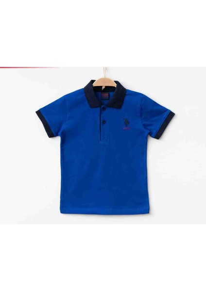 Erkek Çocuk Mavi Polo Yaka T Shirt