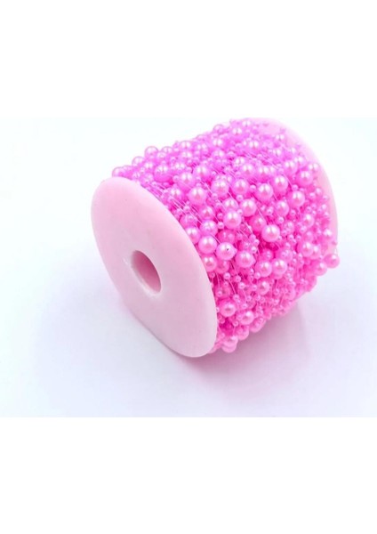 2 Metre Pembe Misinalı Şerit İnci Bohça Gelinlik Kıyafet Parti Süsleme