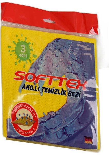 Akıllı Temizlik Bezi Mikro Gözenekli Emici Doku Karışık Renkli 3 Adet