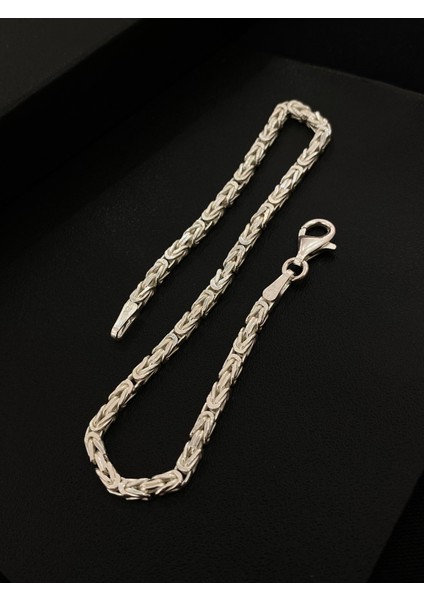 925 Ayar Gümüş Parlak Kare Kral Modeli Erkek Gümüş Bileklik (2.5mm) fiyatları