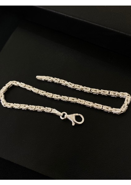 925 Ayar Gümüş Parlak Kare Kral Modeli Erkek Gümüş Bileklik (2.5mm) fırsatları
