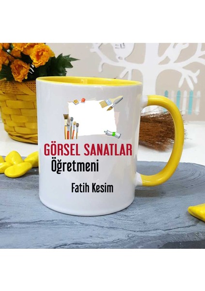 Görsel Sanatlar Öğretmenine Özel Öğretmenler Günü Hediyesi Kişiye Özel Kupa Bardak