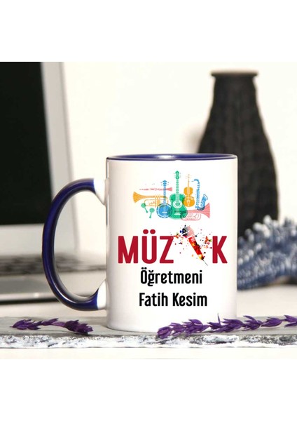 Müzik Öğretmenine Özel Öğretmenler Günü Hediyesi Kişiye Özel Kupa Bardak