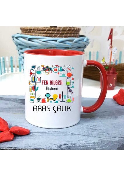 Fen Bilgisi Öğretmenine Özel Öğretmenler Günü Hediyesi Kişiye Özel Kupa Bardak