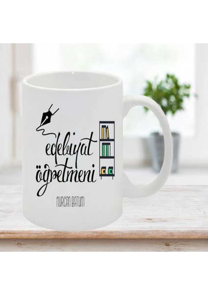 Edebiyat Öğretmenine Özel Öğretmenler Günü Hediyesi Kişiye Özel Kupa Bardak