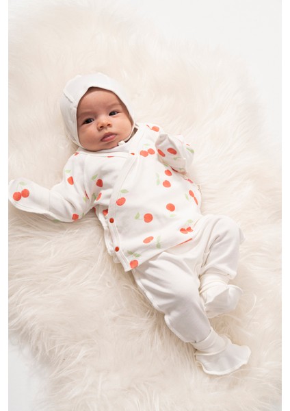 Kız Bebek Kiraz Desenli Ters Dikişli 5'li Takım