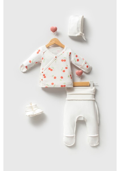 Kız Bebek Kiraz Desenli Ters Dikişli 5'li Takım fiyatları