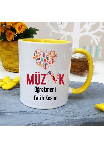 Müzik Öğretmenine Özel Öğretmenler Günü Hediyesi Kişiye Özel Kupa Bardak