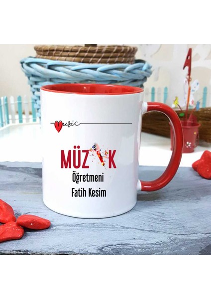 Müzik Öğretmenine Özel Öğretmenler Günü Hediyesi Kişiye Özel Kupa Bardak