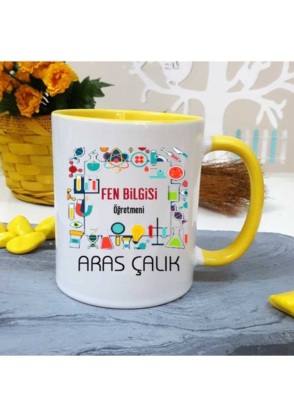 Fen Bilgisi Öğretmenine Özel Öğretmenler Günü Hediyesi Kişiye Özel Kupa Bardak