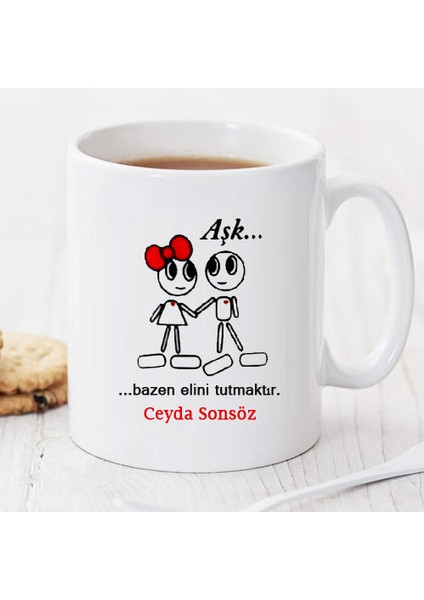 Aşk Bazen Elini Tutmaktır Kişiye Özel Kupa PI52