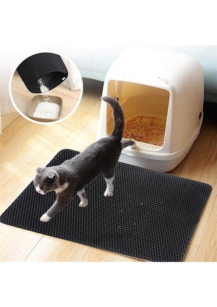 Kedi Tuvalet Önü Kum Toplayıcı Temizleyici Elekli Gri Paspas fırsatları