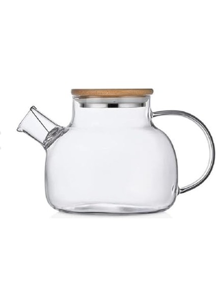 Vakumlu Bambu Kapaklı Isıya Dayanıklı Borosilikat Cam Demlik, Süzgeçli (1000 Ml) | Teapot.deconox Vakumlu Bambu Kapaklı Borosilikat Cam Demlik - Süzgeçli ve Isıya Dayanıklı Teapot (1000 Ml)