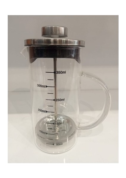 Büro Ev Ofis Çay Keyfi Için 350ML Cam French Press Kahve Demleme Aparatı