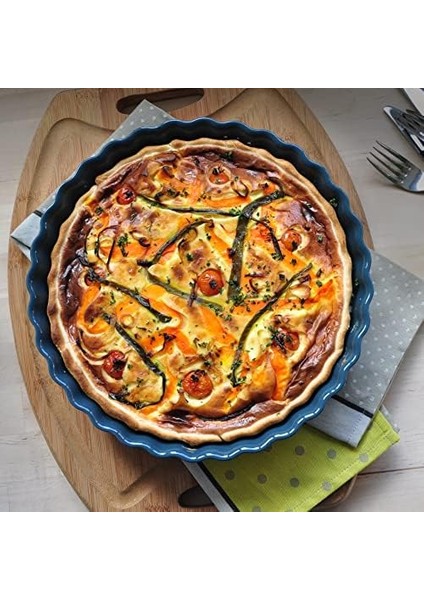 Henry Tart-Börek-Flan Kabı Yuvarlak 32 cm Ekru/clay