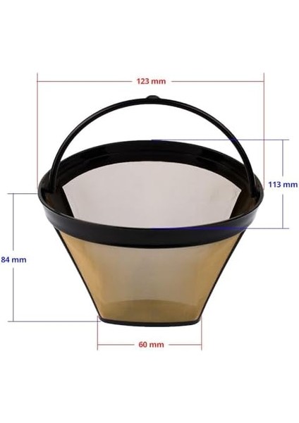 Kahve Makineleri Için Yıkanabilir ve Tekrar Kullanılabilir Gold Filtre, Arçelik, Arzum, Vestel, Delonghi, Philips, Sinbo, Kiwi ile Uyumlu