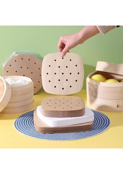 100 Adet Air Fryer Pişirme Kağıdı Tek Kullanımlık Hava Fritöz Yapışmaz Yağlı Kağıt Delikli Model