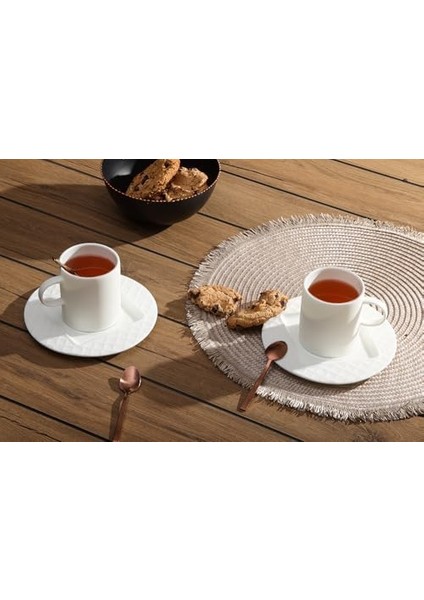 Superior Bone Porcelain Elix 2 Kişilik Çay Fincan Takımı 200CC